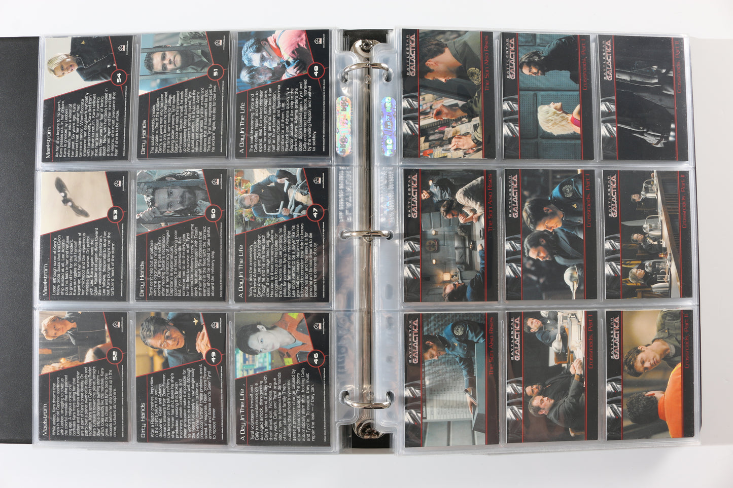 
                  
                    Battlestar Galactica Rittenhouse Trading Cards 246pc LOT with 52 Cards Signed by Edward James Olmos, Mary McDonnell, Katee Sackhoff, Jamie Bamber, James Callis, Tricia Helfer, Grace Park, Michael Hogan, Aaron Douglas, Michael Trucco, & More
                  
                