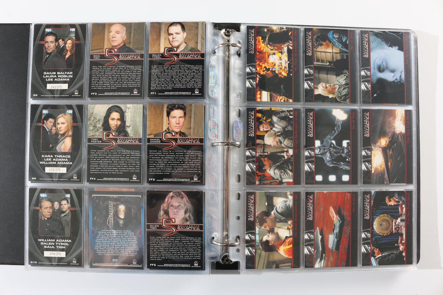 
                  
                    Battlestar Galactica Rittenhouse Trading Cards 246pc LOT with 52 Cards Signed by Edward James Olmos, Mary McDonnell, Katee Sackhoff, Jamie Bamber, James Callis, Tricia Helfer, Grace Park, Michael Hogan, Aaron Douglas, Michael Trucco, & More
                  
                