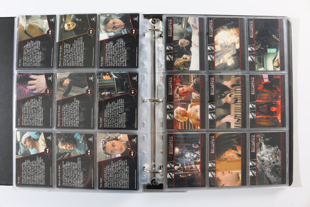 
                  
                    Battlestar Galactica Rittenhouse Trading Cards 246pc LOT with 52 Cards Signed by Edward James Olmos, Mary McDonnell, Katee Sackhoff, Jamie Bamber, James Callis, Tricia Helfer, Grace Park, Michael Hogan, Aaron Douglas, Michael Trucco, & More
                  
                