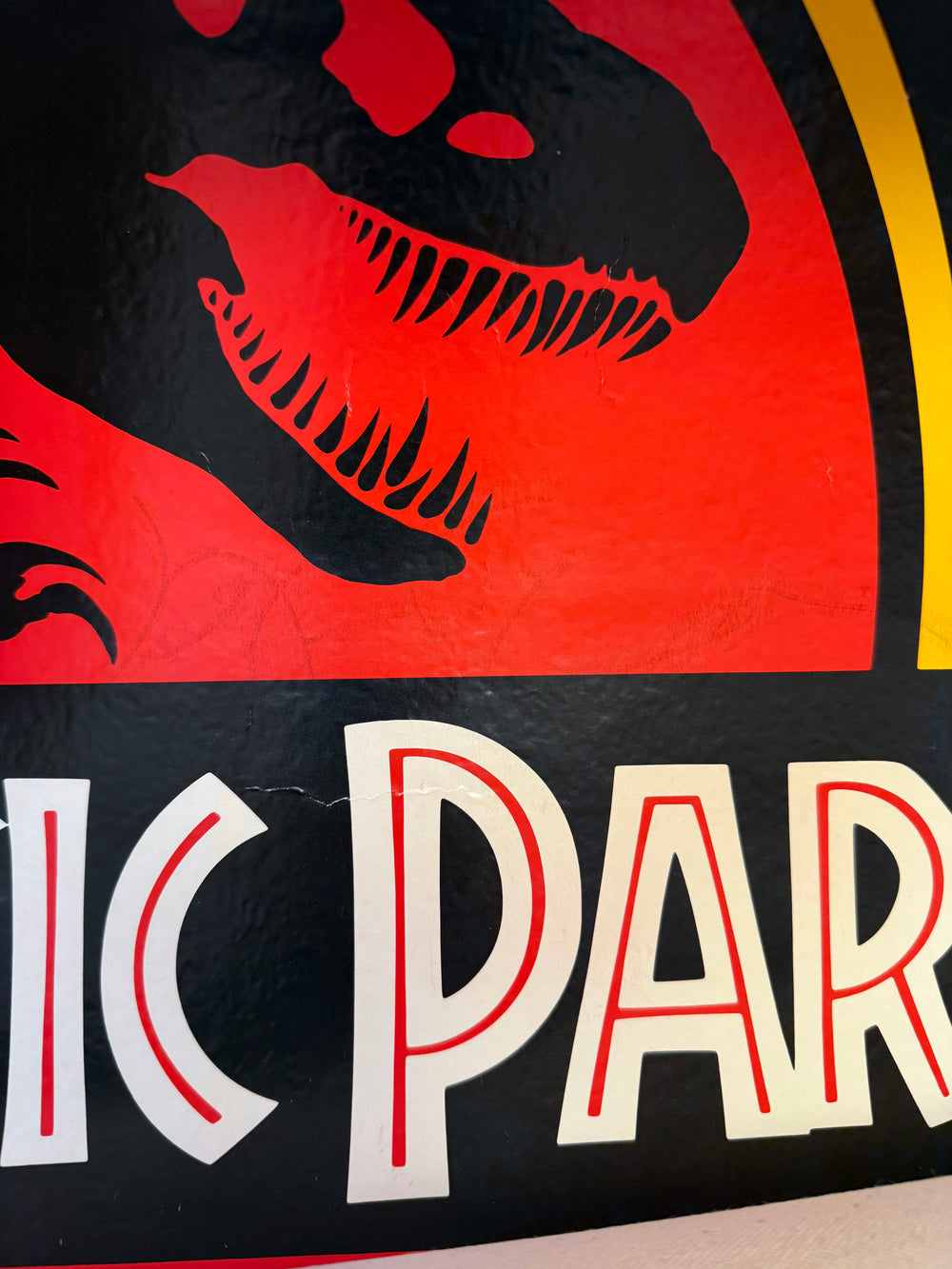 Jurassic Park 27x39 Poster Cast Signed by Steven Spielberg, Sam