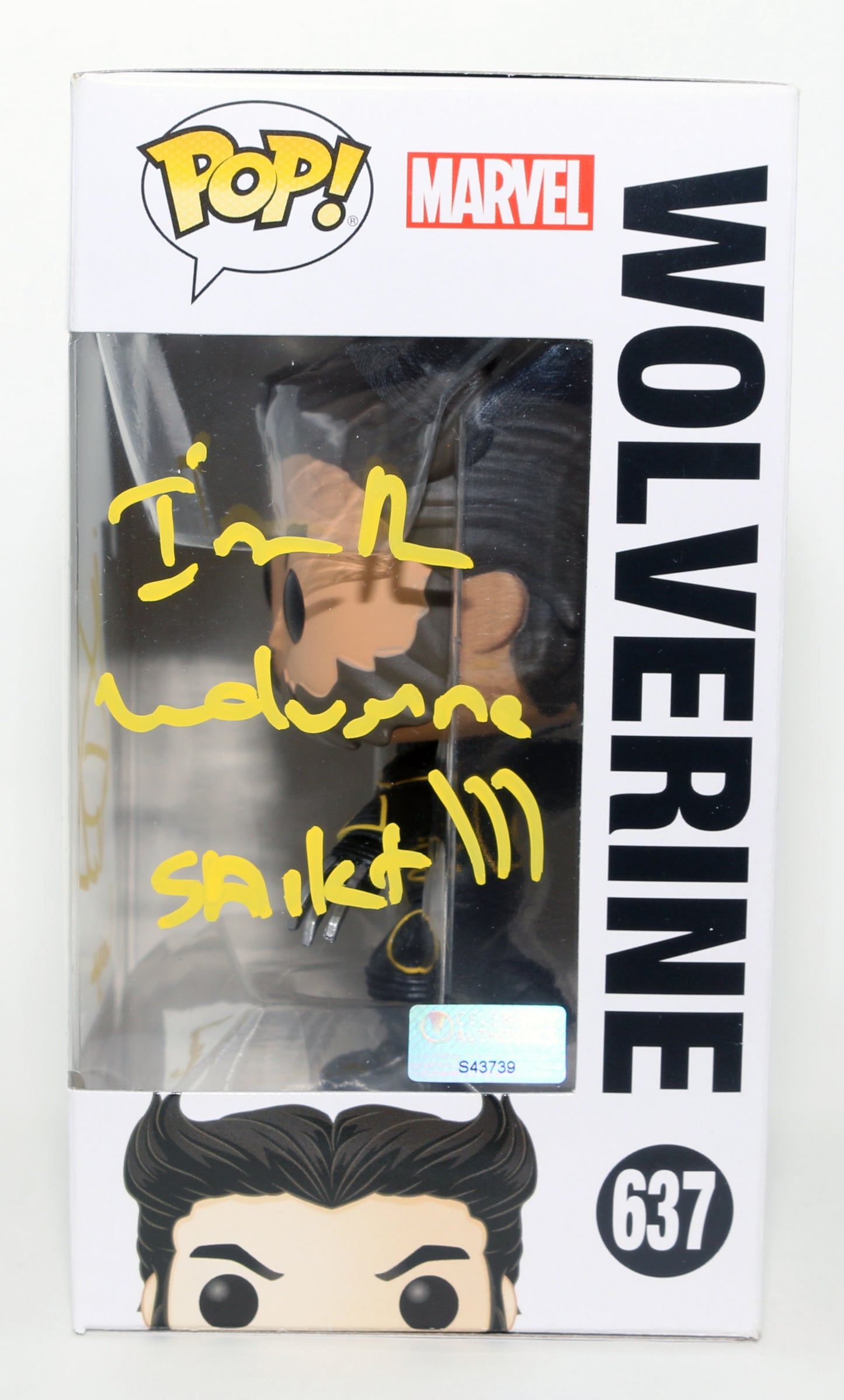 
                  
                    Hugh Jackman as Logan / Wolverine in X-Men: The Last Stand (Celebrity Authentics) Signed Funko POP! #637 with Character Name & Quote
                  
                