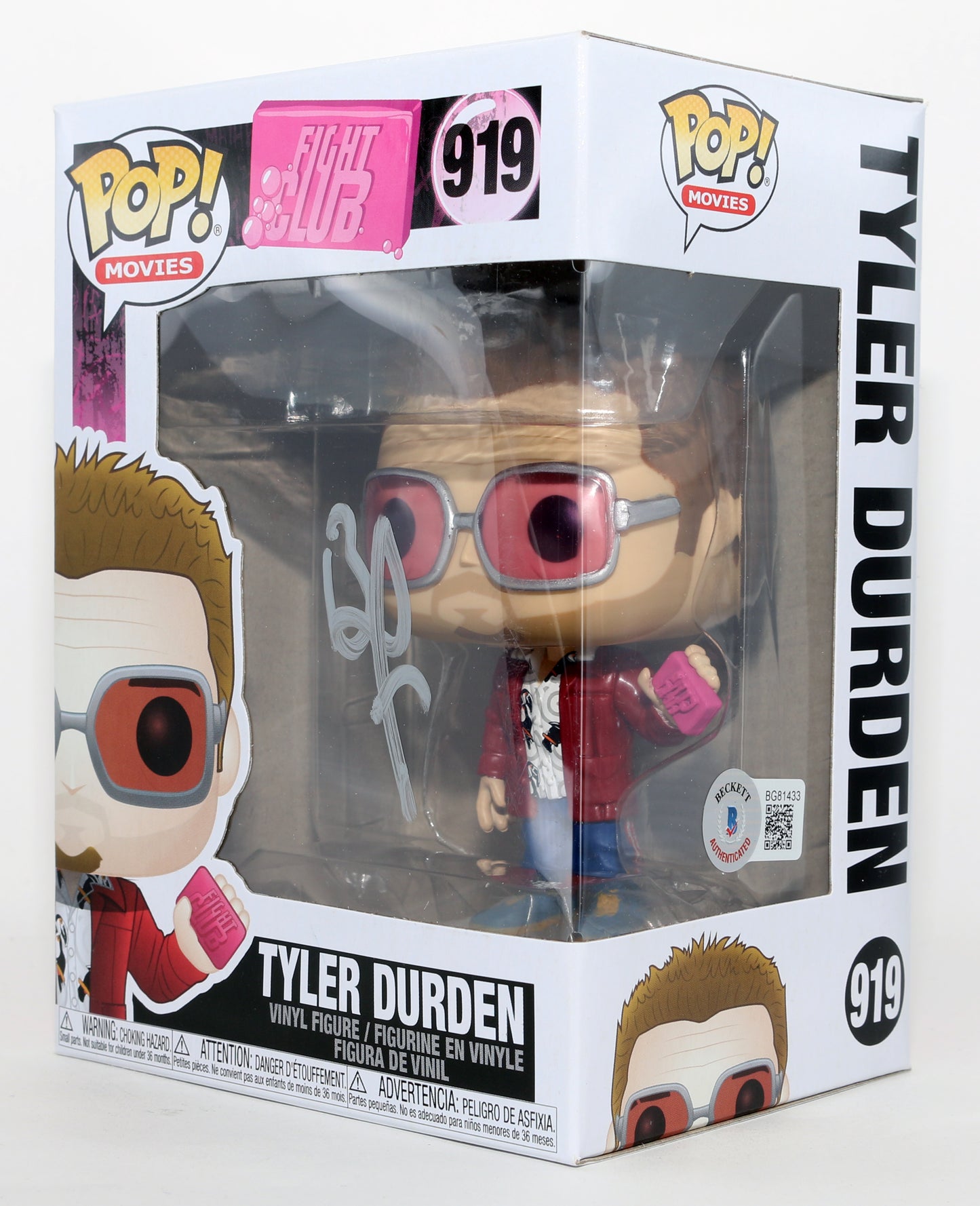 
                  
                    Brad Pitt as Tyler Durden in Fight Club (Beckett) Signed Funko POP! #919
                  
                
