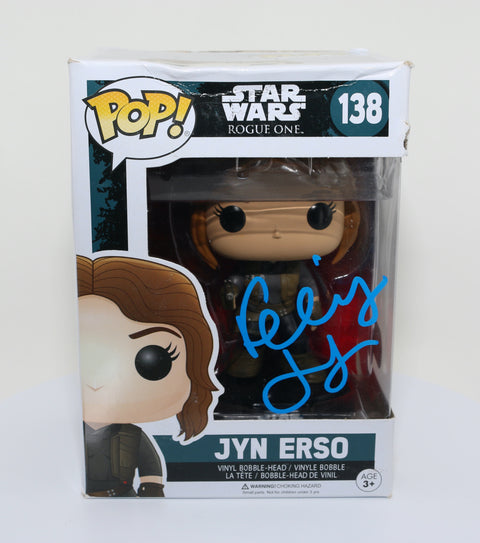 Felicity Jones as Jyn Erso in Rogue One: A Star Wars Story (SWAU Authenticated) Signed Funko POP! #138