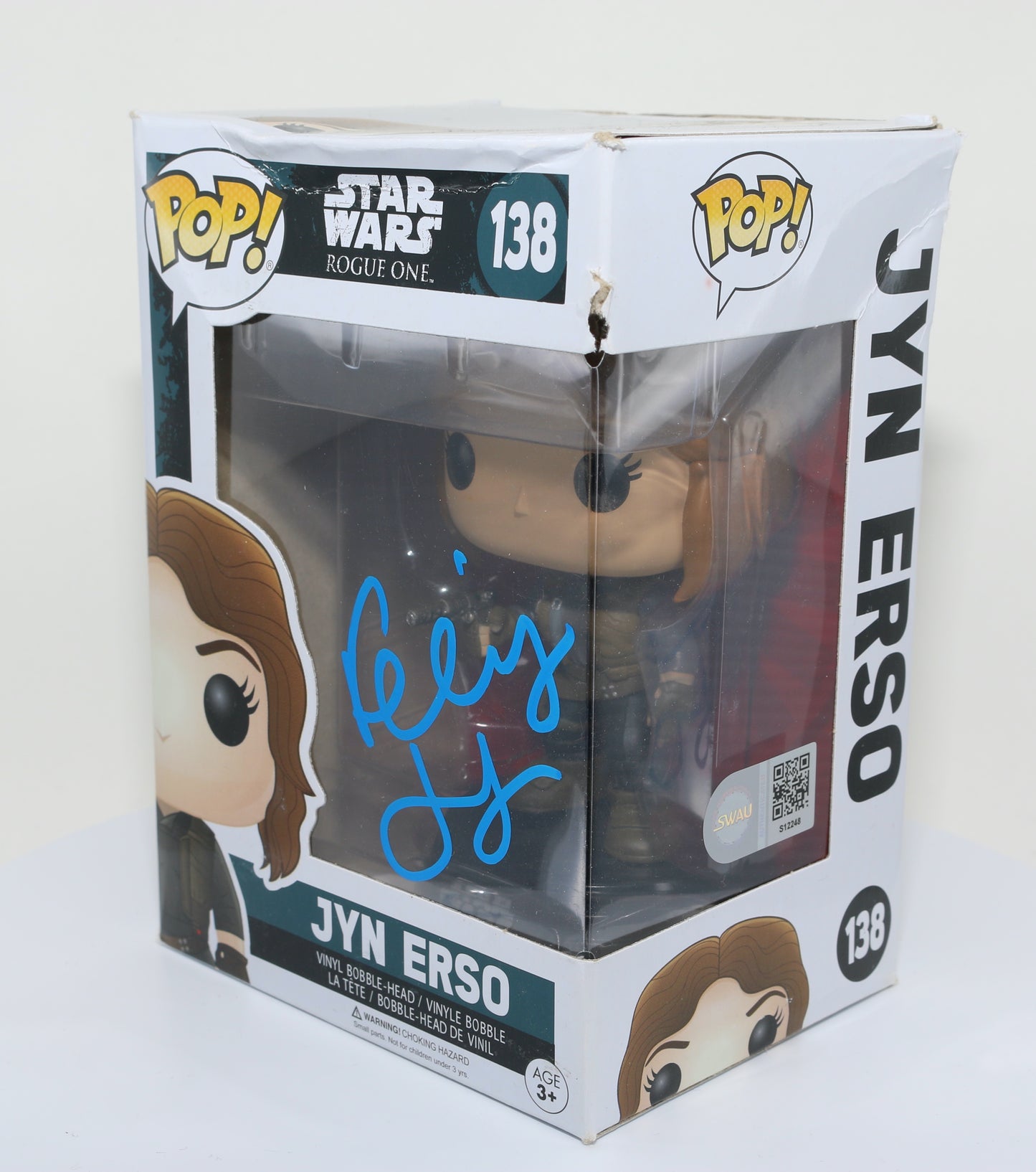 
                  
                    Felicity Jones as Jyn Erso in Rogue One: A Star Wars Story (SWAU Authenticated) Signed Funko POP! #138
                  
                