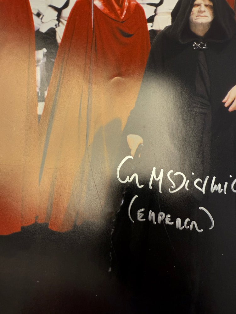 
                  
                    Dave Prowse as Darth Vader & Ian McDiarmid as The Emperor in Star Wars: Return of the Jedi Signed 16x20 Photo
                  
                