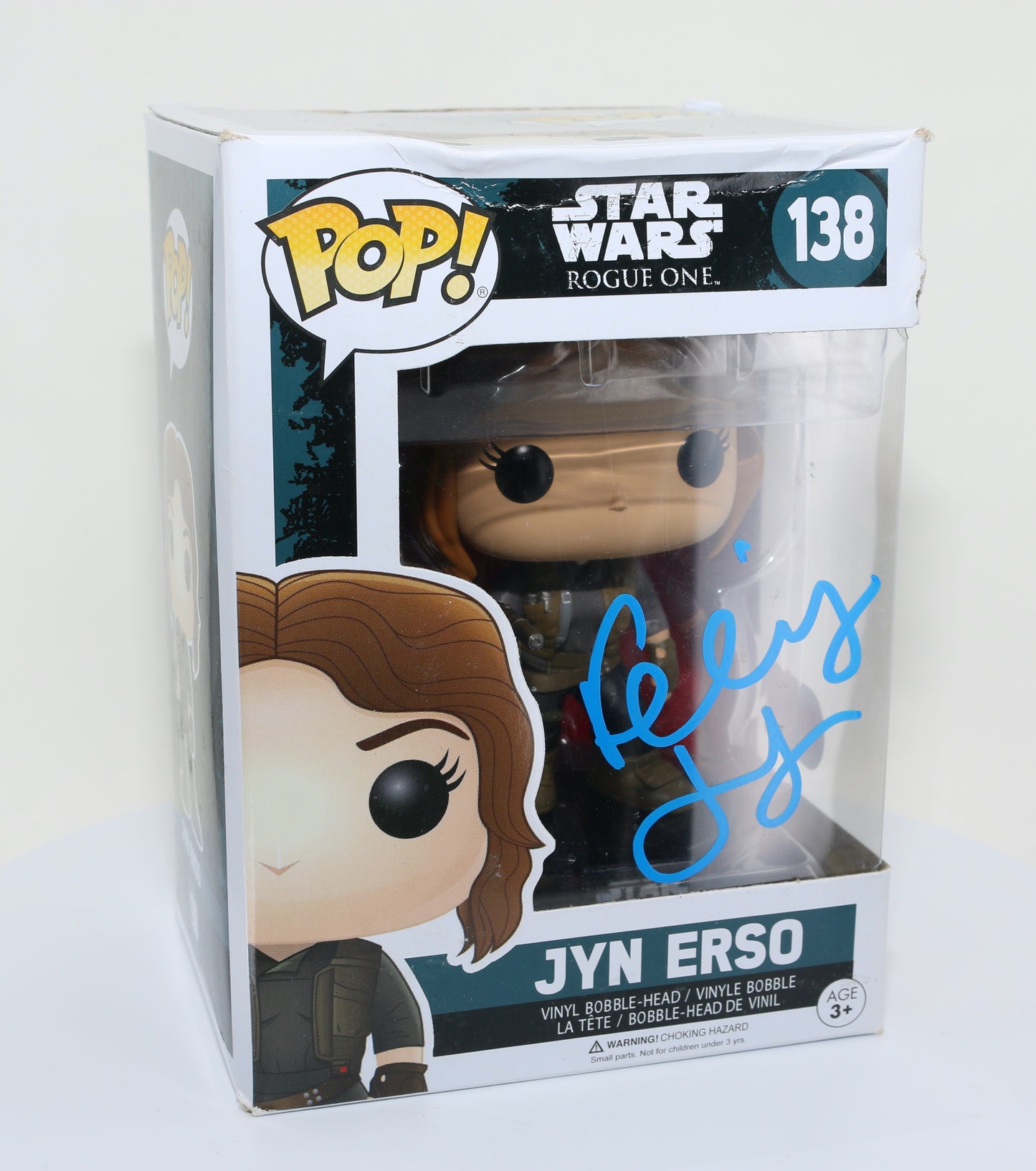 
                  
                    Felicity Jones as Jyn Erso in Rogue One: A Star Wars Story (SWAU Authenticated) Signed Funko POP! #138
                  
                