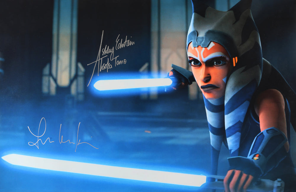 Ashley Eckstein & Lauren Mary Kim as Ahsoka Tano in Star Wars: The Clone Wars 20x30 Signed Photo