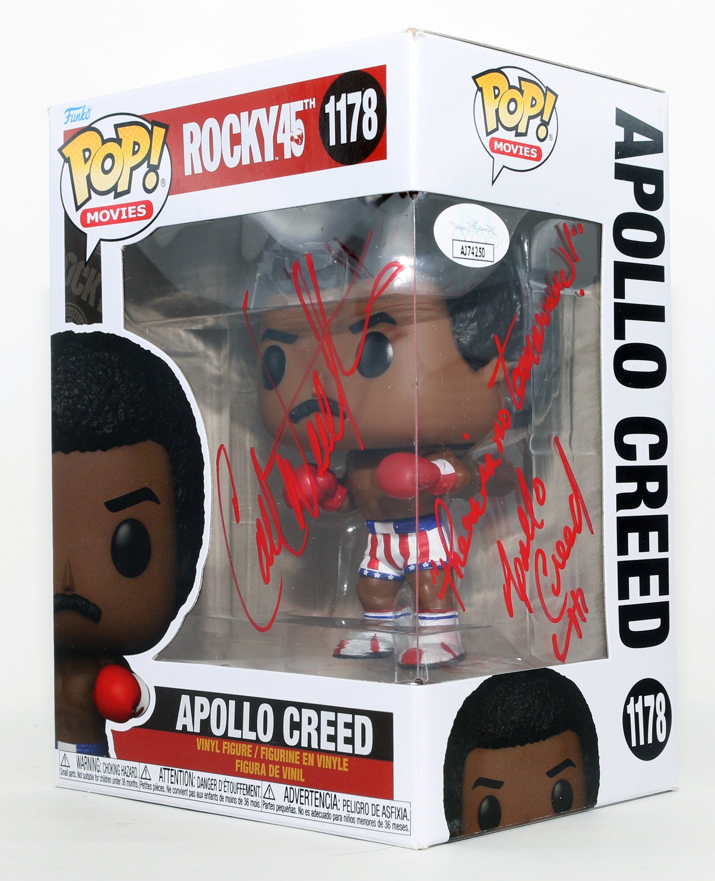 
                  
                    Carl Weathers as Apollo Creed in Rocky (JSA) Signed Funko POP! #1178 with Character Name & Quote
                  
                