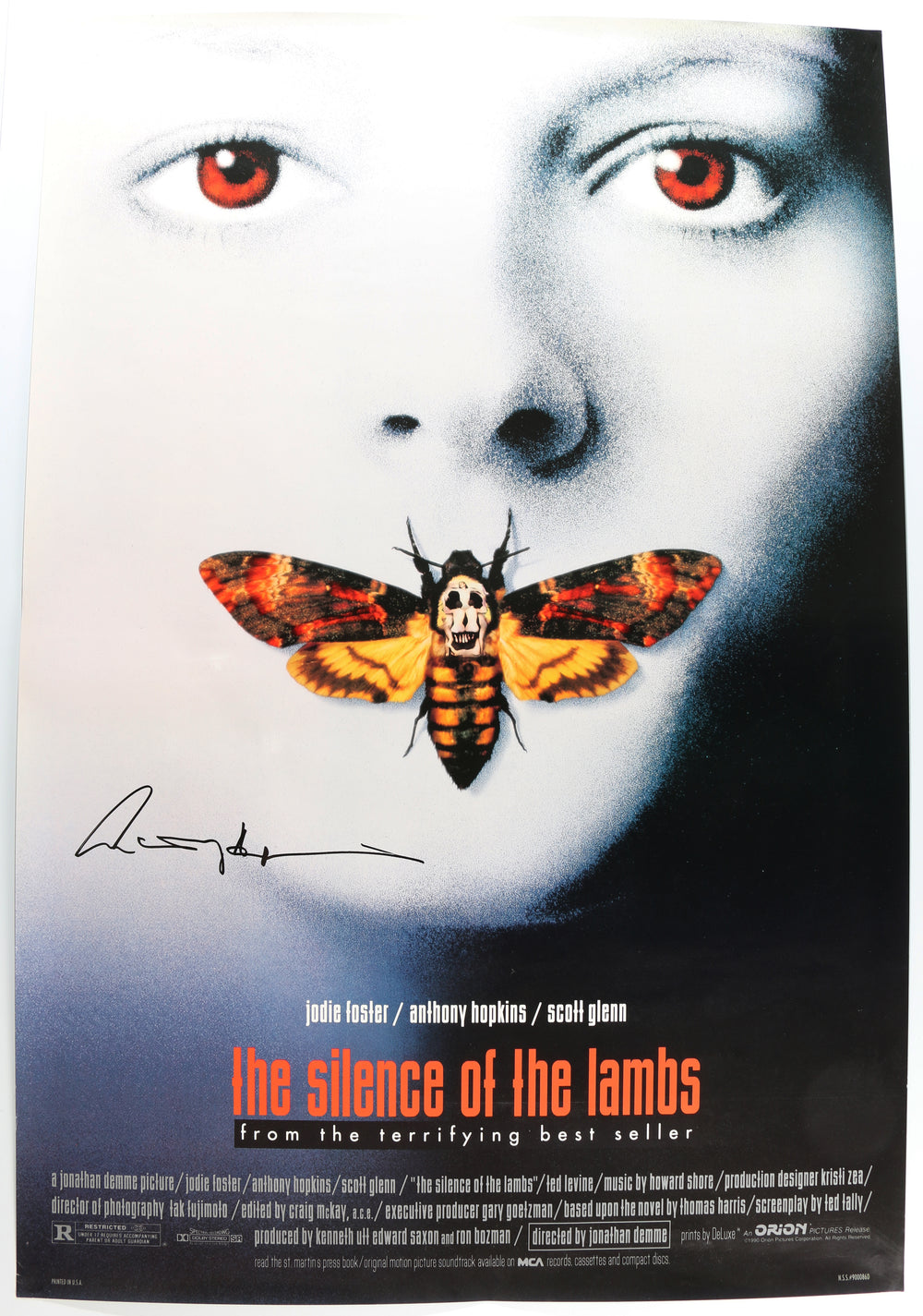 Anthony Hopkins as Hannibal Lecter in The Silence of the Lambs Signed 27x40 Poster