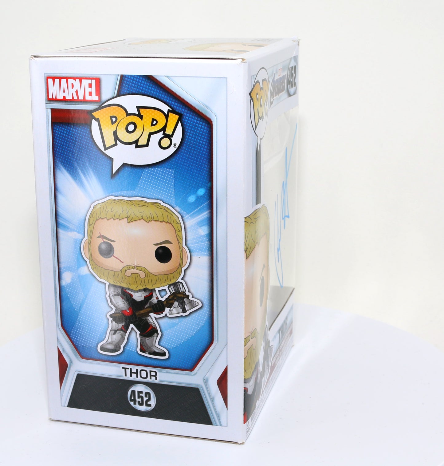 
                  
                    Chris Hemsworth as Thor in Avengers: Endgame (SWAU Authenticated) Signed POP! Funko #452
                  
                