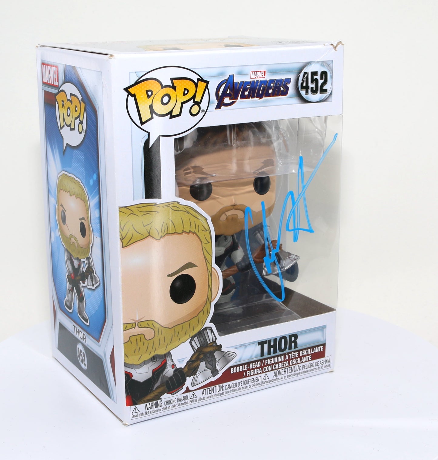 
                  
                    Chris Hemsworth as Thor in Avengers: Endgame (SWAU Authenticated) Signed POP! Funko #452
                  
                