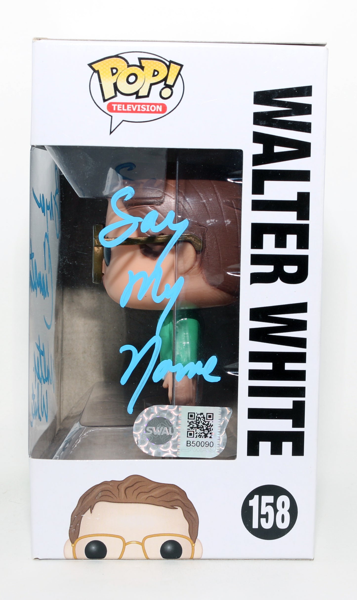 
                  
                    Bryan Cranston as Walter White in Breaking Bad SDCC (SWAU) Signed Funko POP! #158 with Character Name & Quote
                  
                