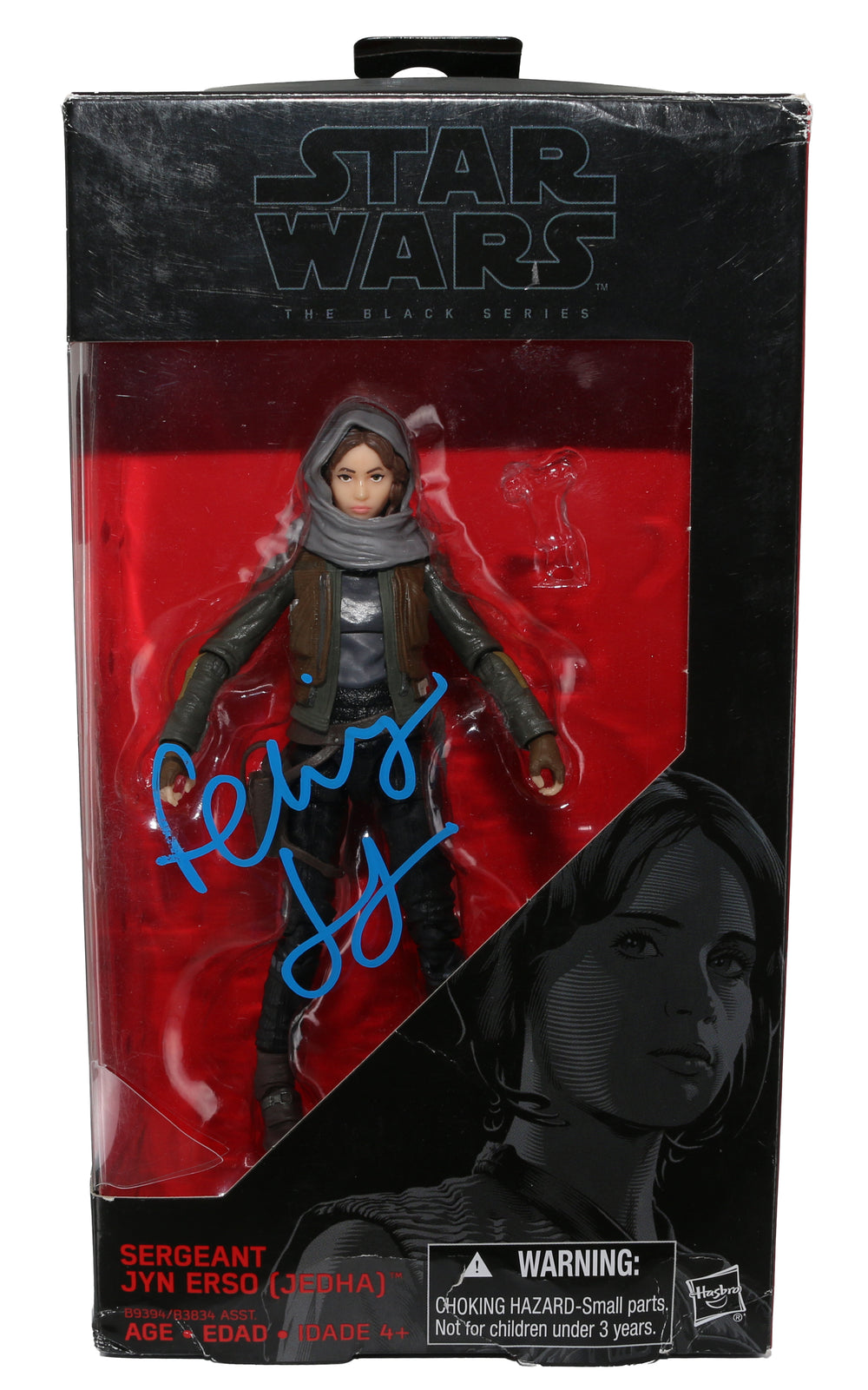 Felicity Jones as Jyn Erso from Star Wars: Rogue One (SWAU Authenticated) Black Series Figure Signed