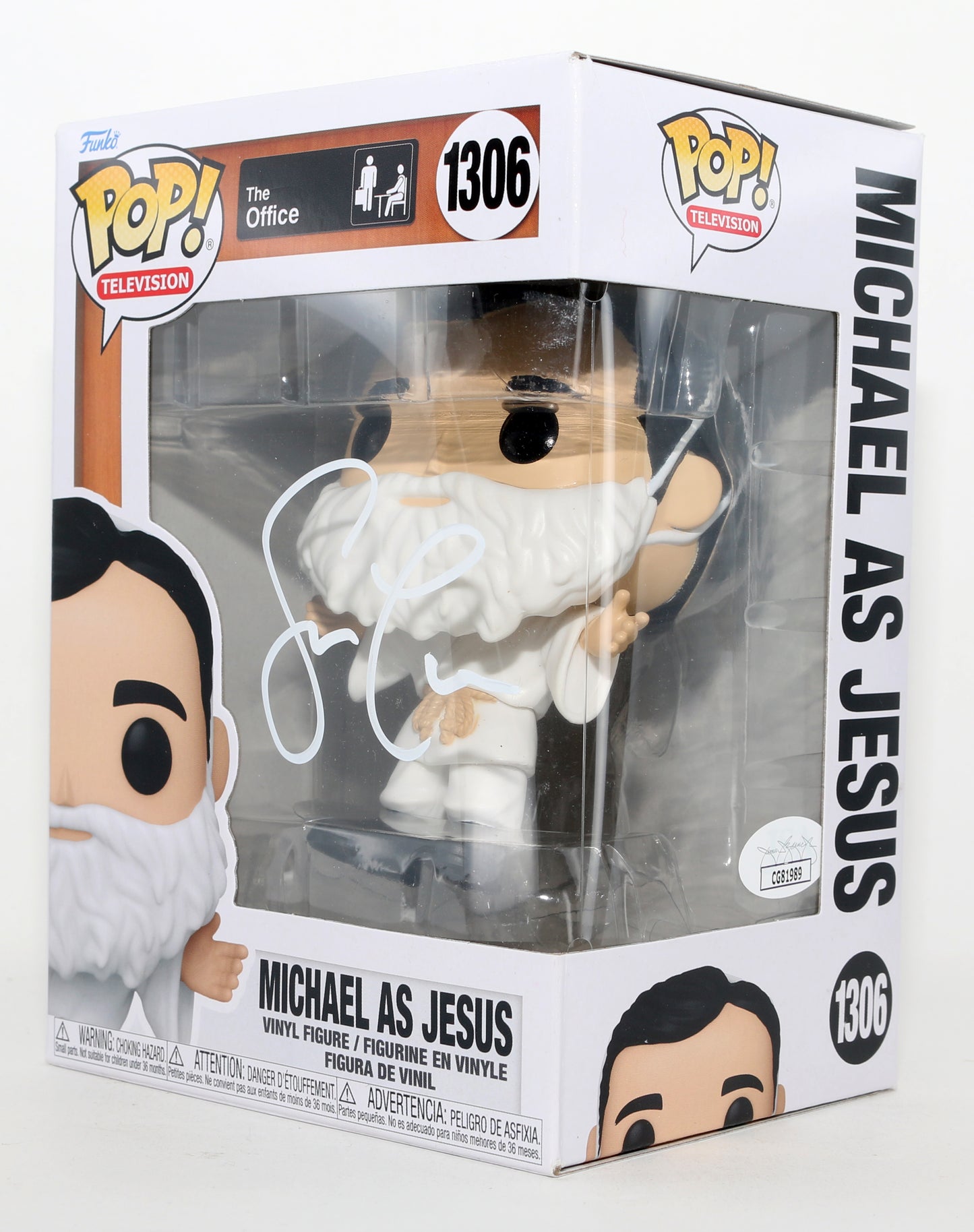
                  
                    Steve Carell as Michael Scott [Jesus] in The Office (JSA) Signed Funko POP! #1306
                  
                