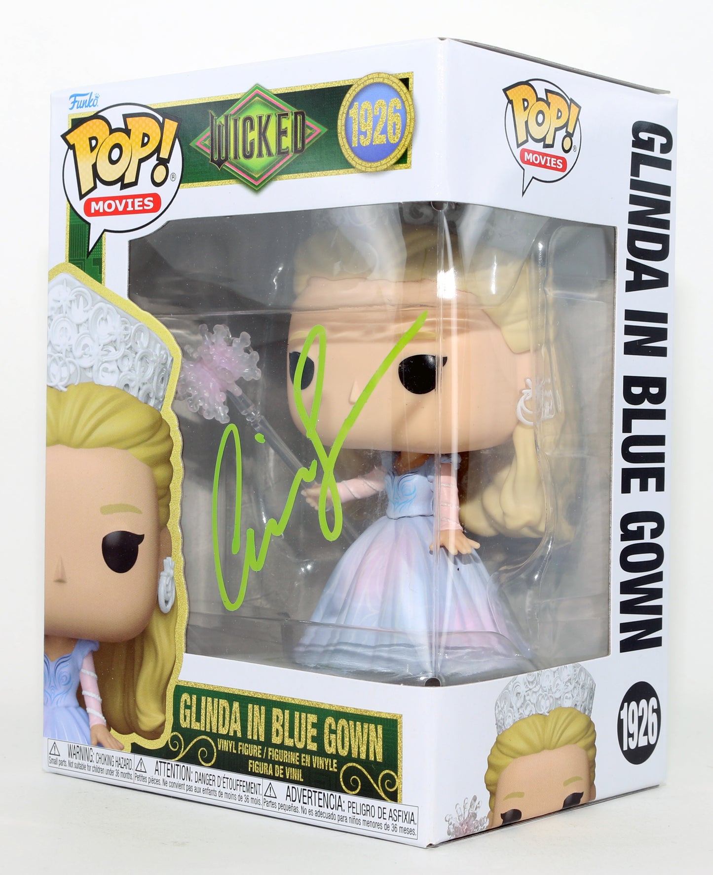 
                  
                    Ariana Grande as Glinda in Blue Gown in Wicked Signed Funko POP! #1926
                  
                