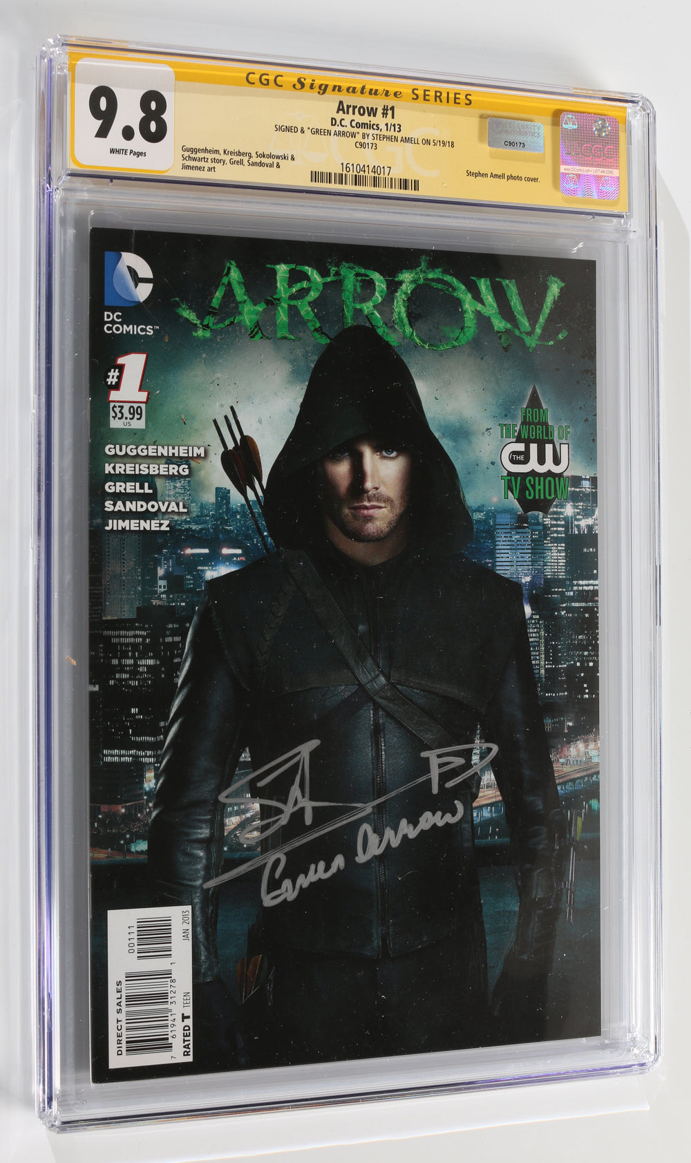 Arrow #1 - Signed by Green Arrow Actor Stephen Amell with Character Name (CGC Signature Series 9.8) 2013