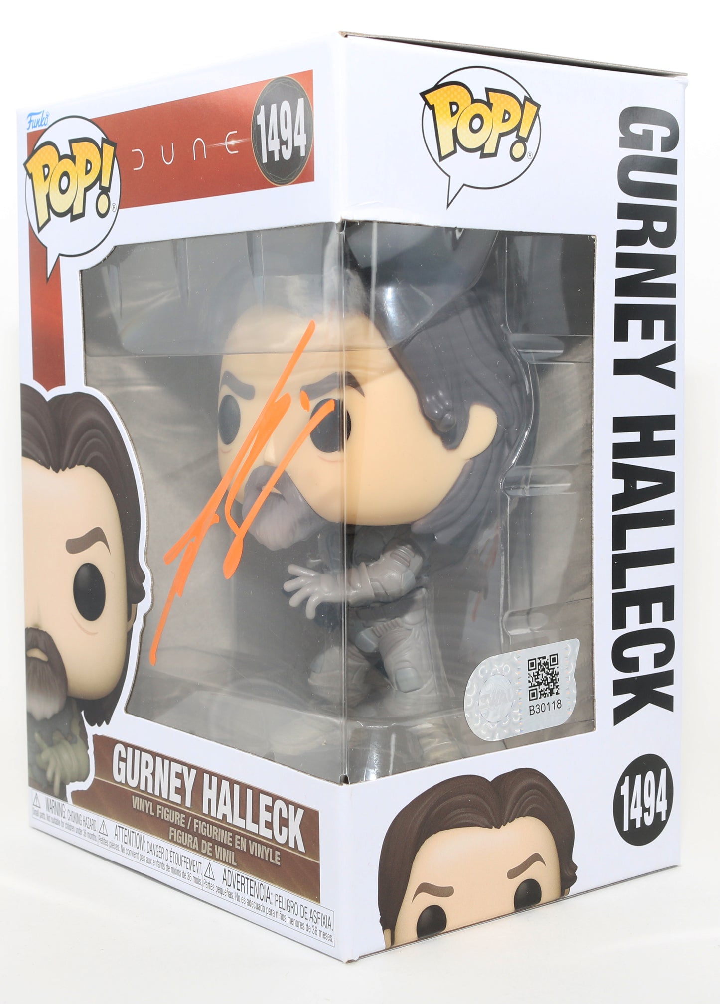 
                  
                    Josh Brolin as Gurney Halleck in Dune (SWAU) Signed Funko POP! #1494
                  
                