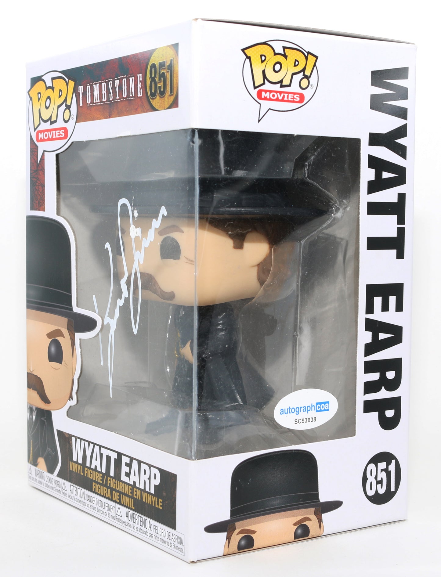 
                  
                    Kurt Russell as Wyatt Earp in Tombstone (ACOA) Signed Funko POP! #851
                  
                