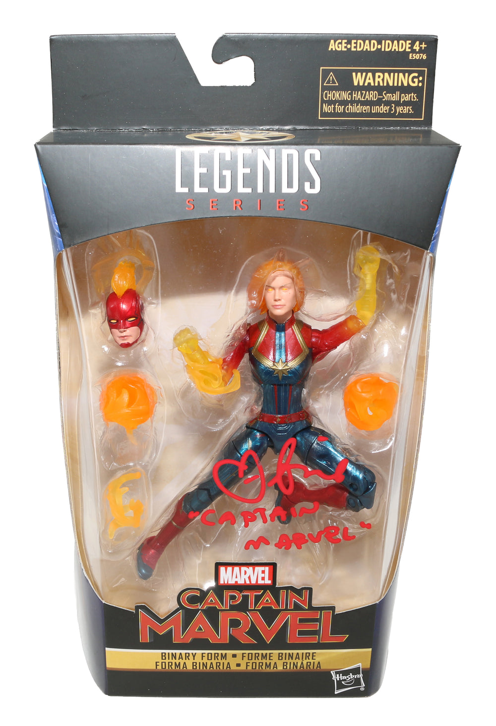 Brie Larson as Captain Marvel in Captain Marvel Signed Hasbro Legends Series Action Figure with Character Name