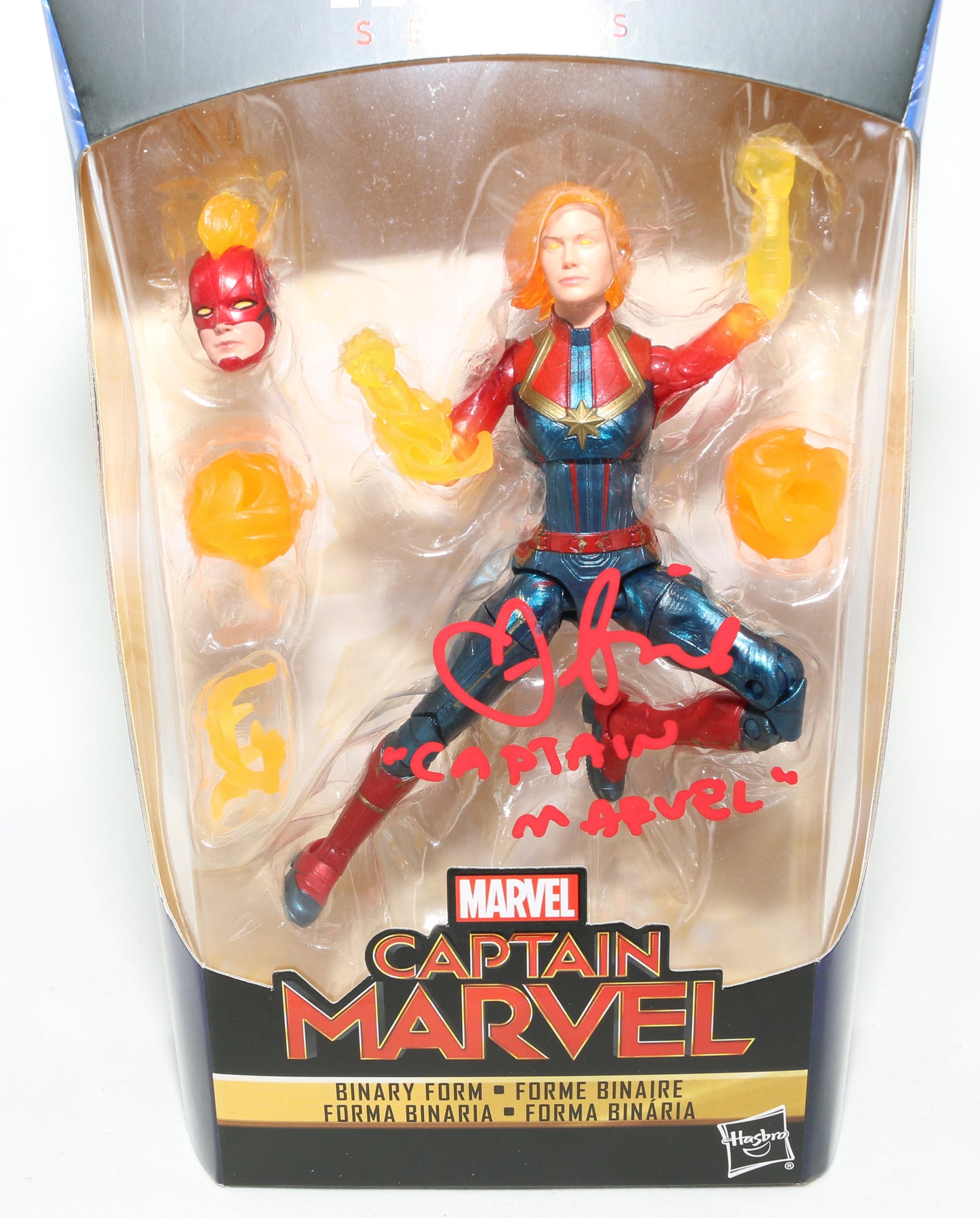 
                  
                    Brie Larson as Captain Marvel in Captain Marvel Signed Hasbro Legends Series Action Figure with Character Name
                  
                