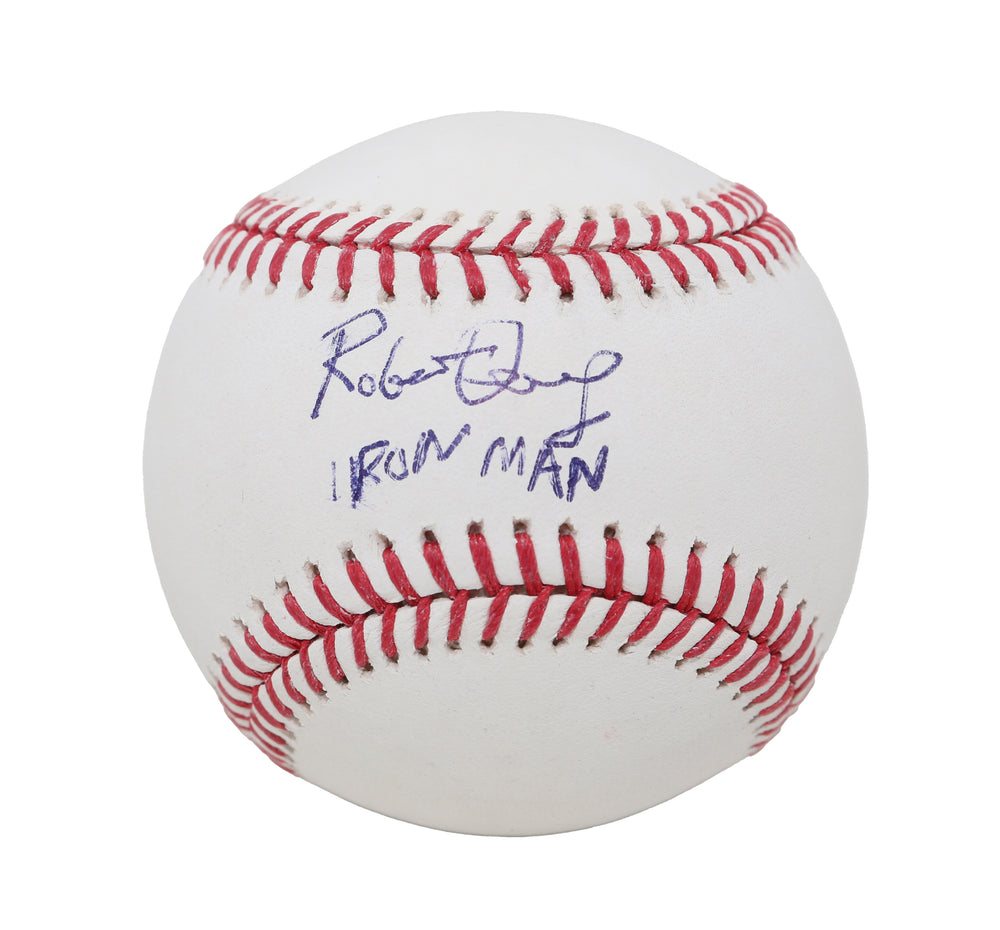 Robert Downey Jr. from Iron Man & the Avengers (Beckett Witnessed) Signed Rawlings Official MLB Baseball with Iron Man Character Name