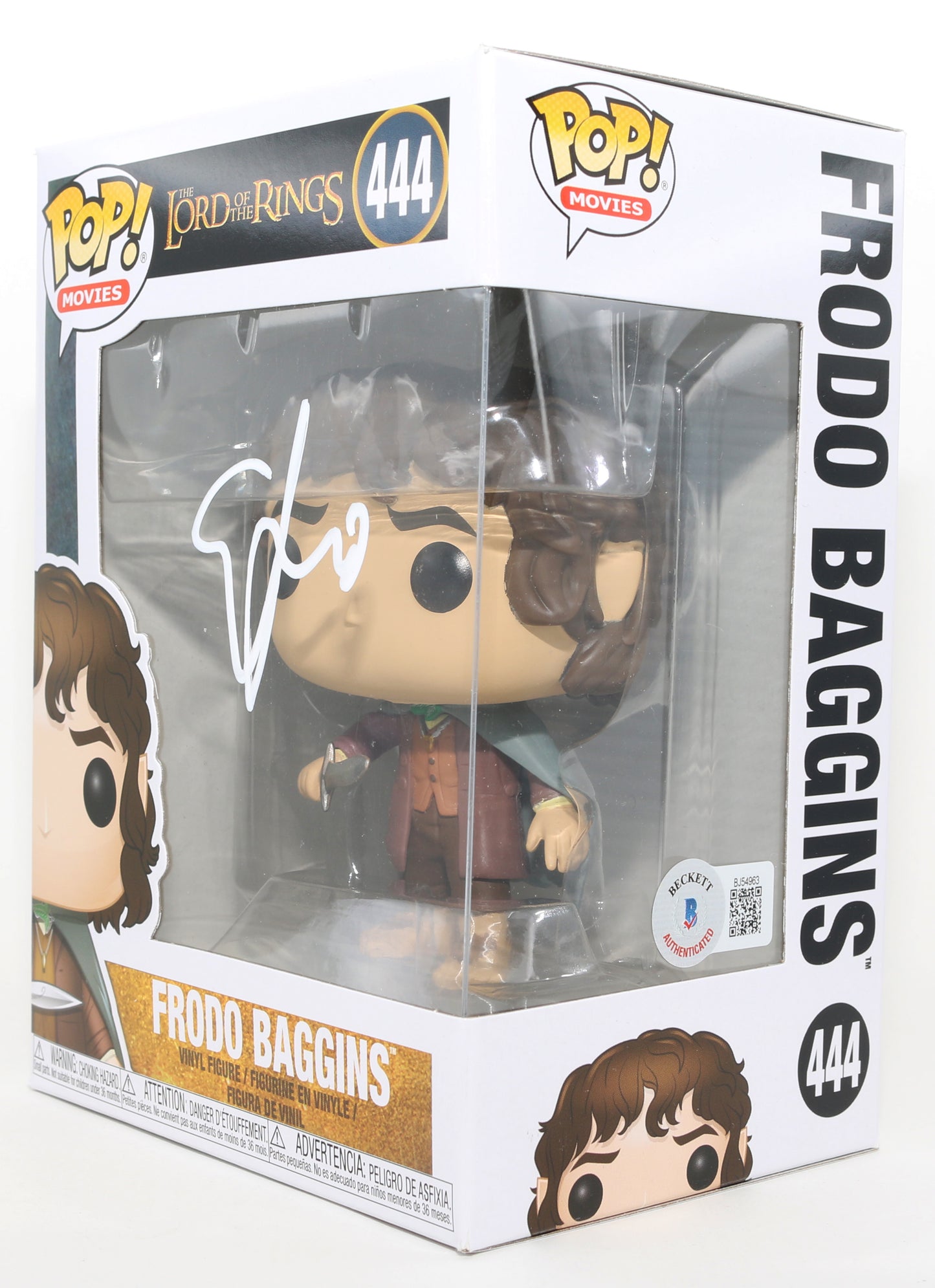 
                  
                    Elijah Wood as Frodo Baggins in The Lord of the Rings: The Fellowship of the Ring (Beckett) Signed Funko POP! #444
                  
                