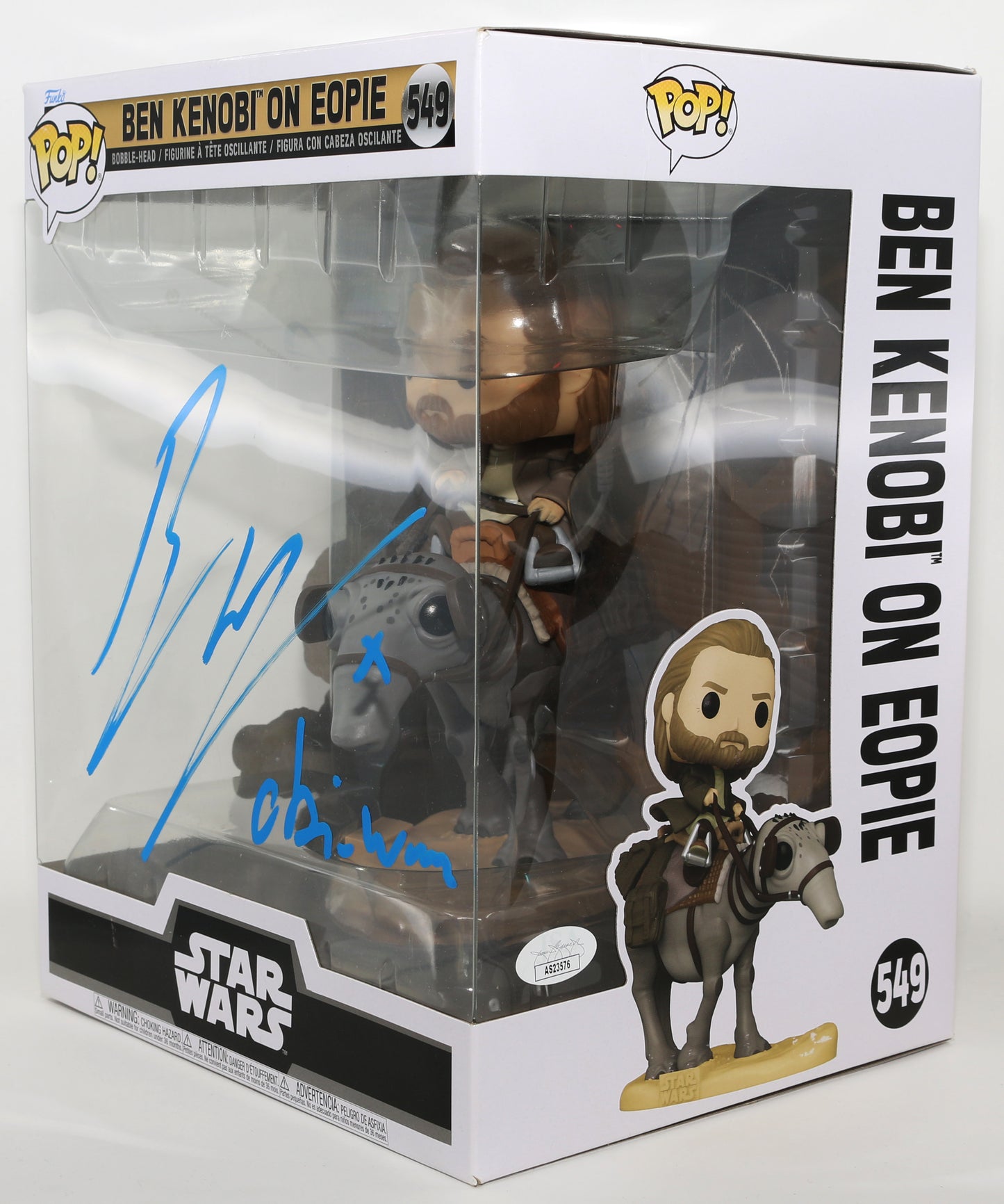 
                  
                    Ewan McGregor as Obi-Wan Kenobi in Star Wars Episode III: Revenge of the Sith (JSA) Signed Oversized Funko POP! #549 with Character Name
                  
                
