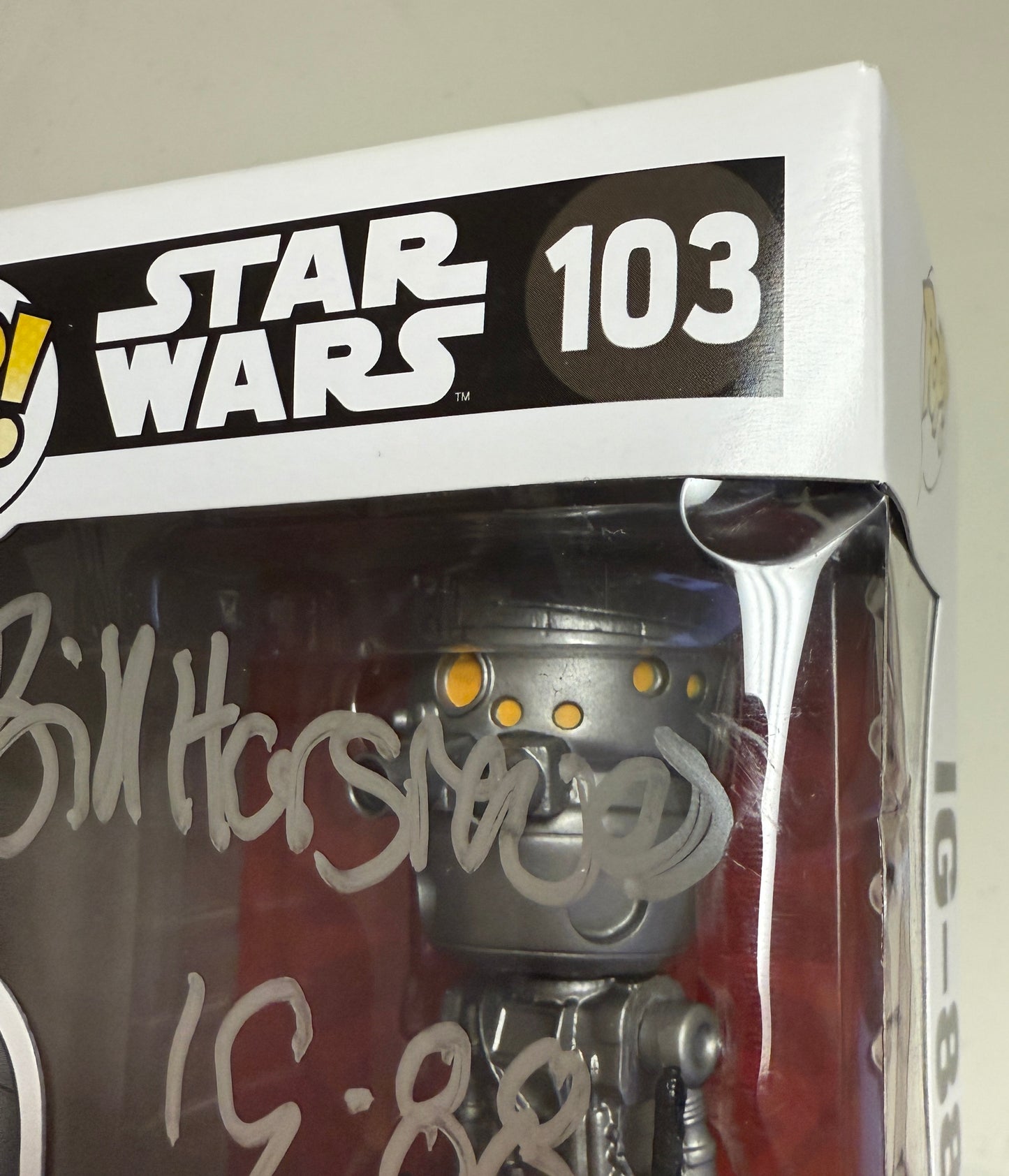 
                  
                    Bill Hargreaves as IG-88 Bounty Hunter in Star Wars: The Empire Strikes Back Smuggler's Bounty Exclusive Signed Funko POP! #103 with Character Name
                  
                