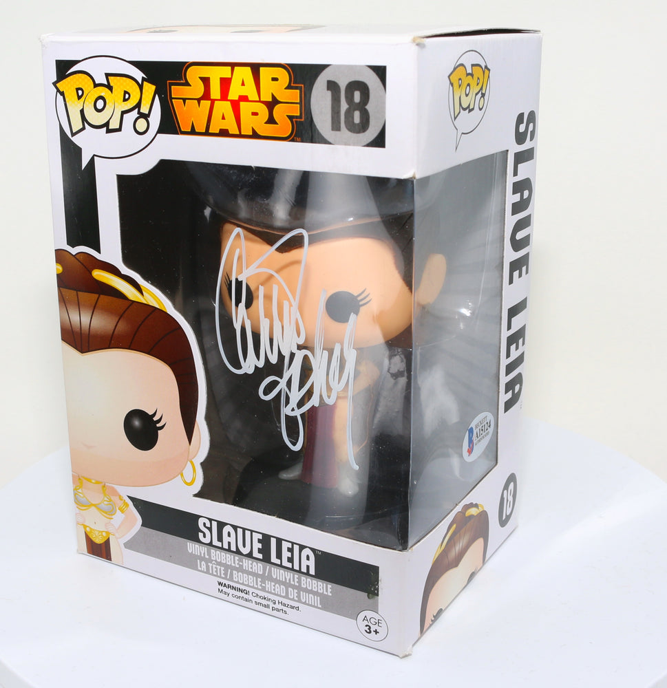
                  
                    Carrie Fisher as Slave Princess Leia in Star Wars: Return of the Jedi (Radtke) Signed Funko POP! #18
                  
                