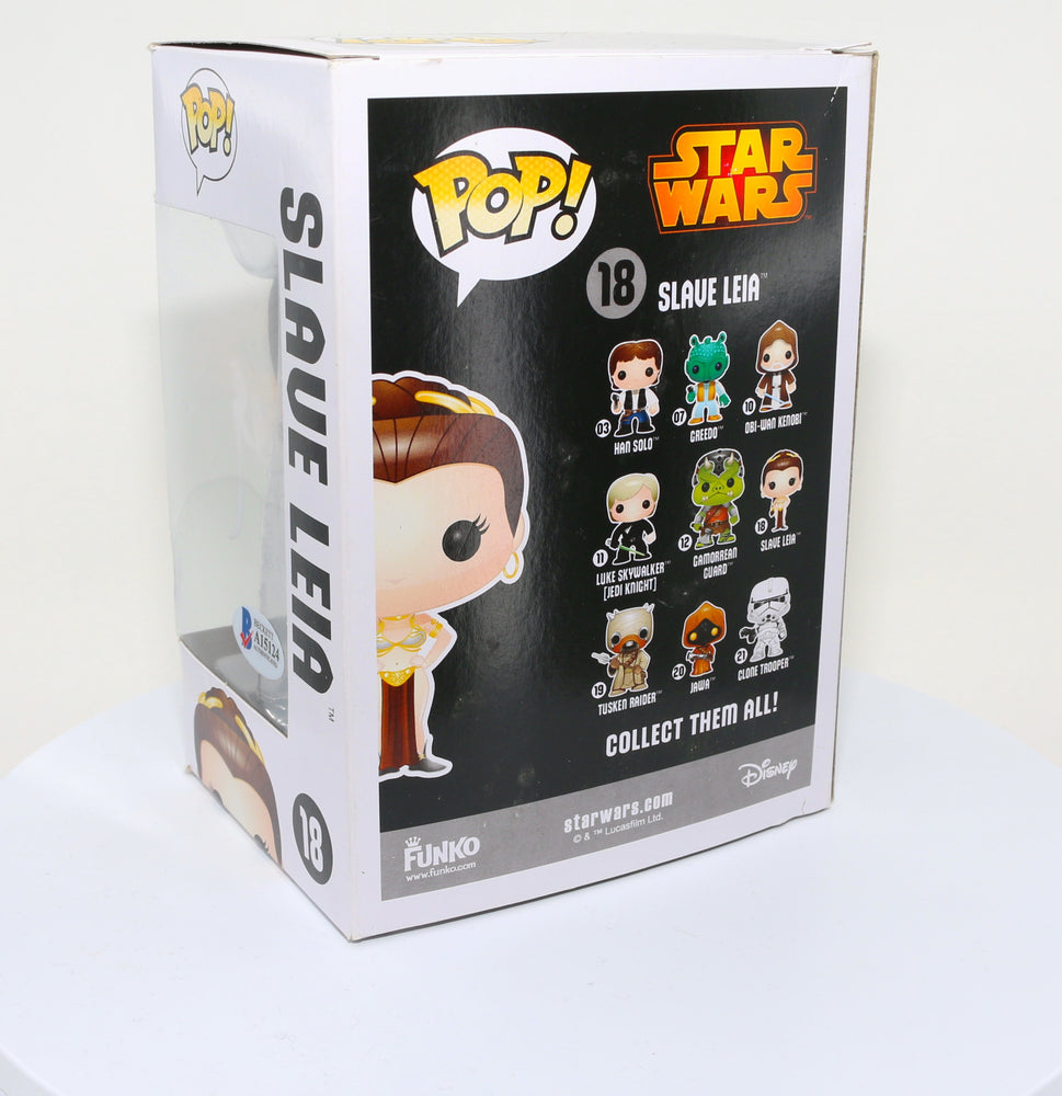 
                  
                    Carrie Fisher as Slave Princess Leia in Star Wars: Return of the Jedi (Radtke) Signed Funko POP! #18
                  
                