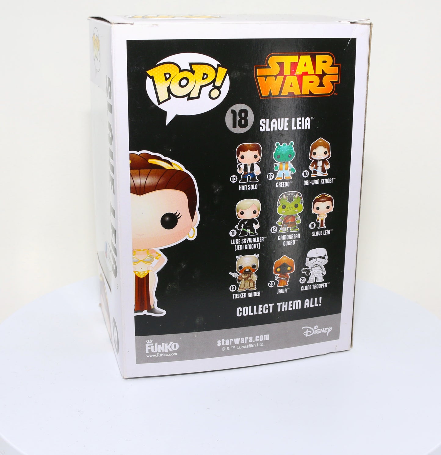 
                  
                    Carrie Fisher as Slave Princess Leia in Star Wars: Return of the Jedi (Radtke) Signed Funko POP! #18
                  
                