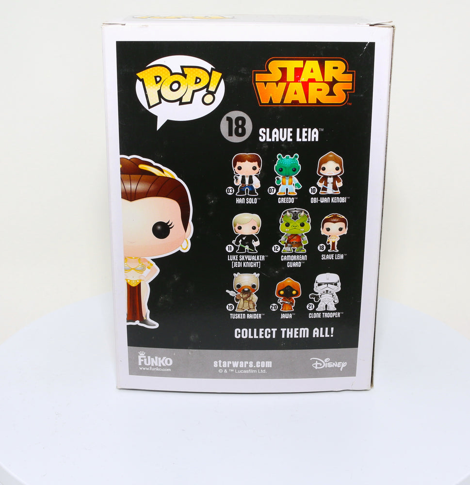 
                  
                    Carrie Fisher as Slave Princess Leia in Star Wars: Return of the Jedi (Radtke) Signed Funko POP! #18
                  
                