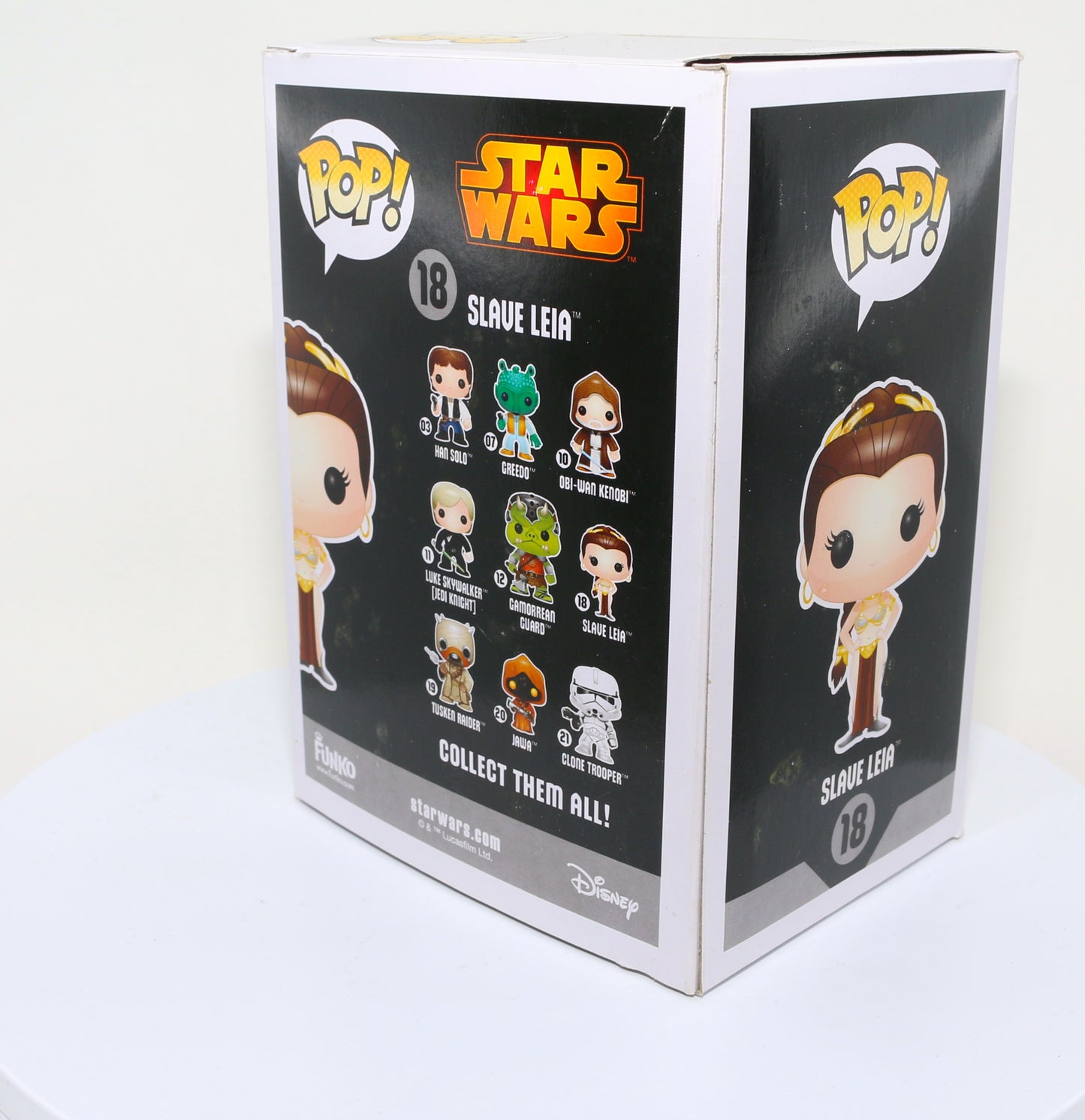 
                  
                    Carrie Fisher as Slave Princess Leia in Star Wars: Return of the Jedi (Radtke) Signed Funko POP! #18
                  
                