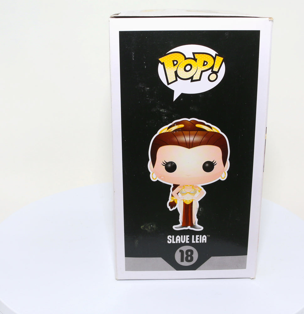 
                  
                    Carrie Fisher as Slave Princess Leia in Star Wars: Return of the Jedi (Radtke) Signed Funko POP! #18
                  
                