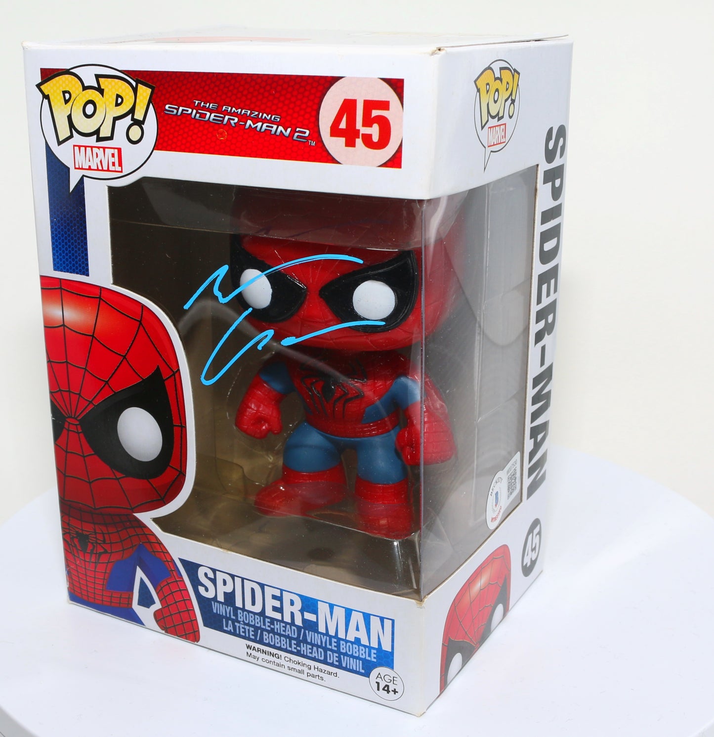 
                  
                    Andrew Garfield as Spider-Man in The Amazing Spider-Man 2 (Beckett Witnessed) Signed Funko POP! #45
                  
                