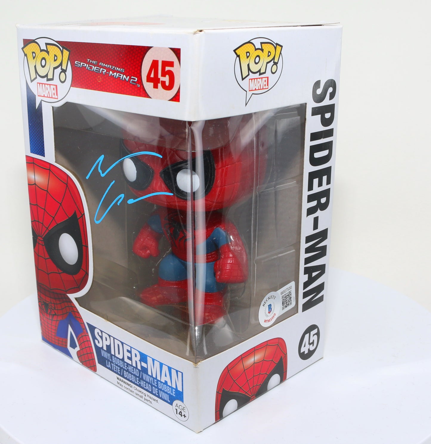 
                  
                    Andrew Garfield as Spider-Man in The Amazing Spider-Man 2 (Beckett Witnessed) Signed Funko POP! #45
                  
                