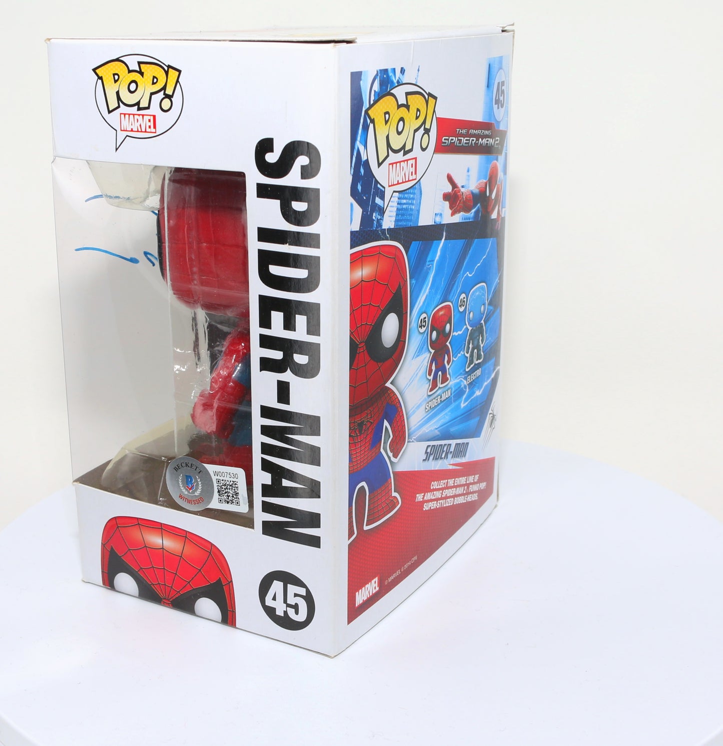 
                  
                    Andrew Garfield as Spider-Man in The Amazing Spider-Man 2 (Beckett Witnessed) Signed Funko POP! #45
                  
                