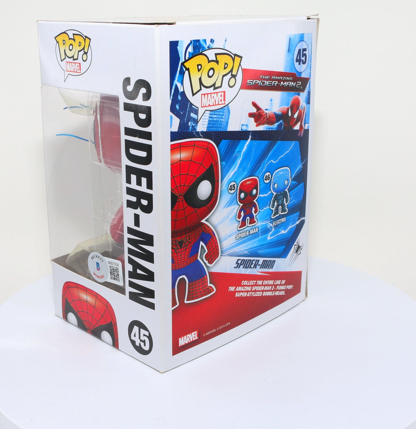 
                  
                    Andrew Garfield as Spider-Man in The Amazing Spider-Man 2 (Beckett Witnessed) Signed Funko POP! #45
                  
                