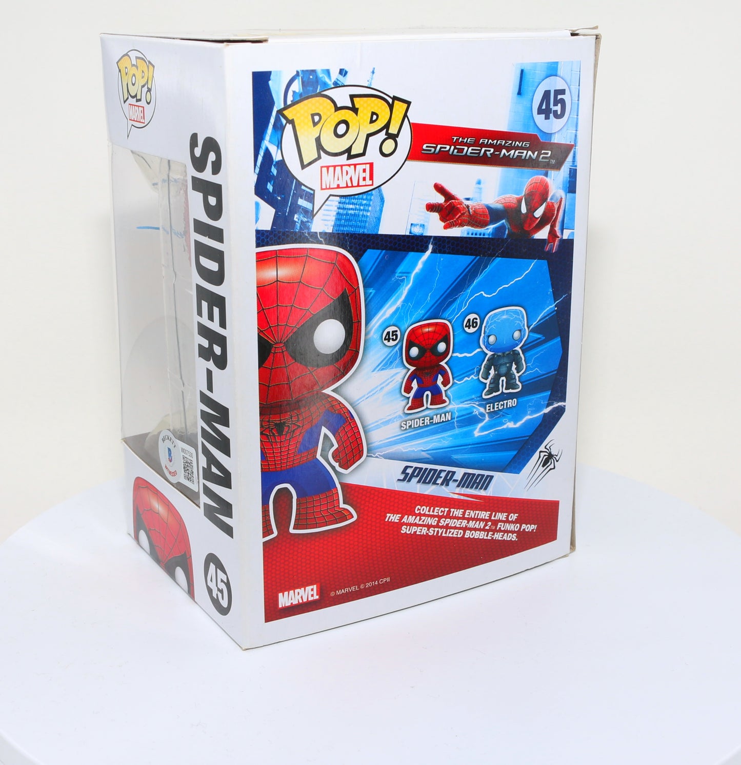 
                  
                    Andrew Garfield as Spider-Man in The Amazing Spider-Man 2 (Beckett Witnessed) Signed Funko POP! #45
                  
                