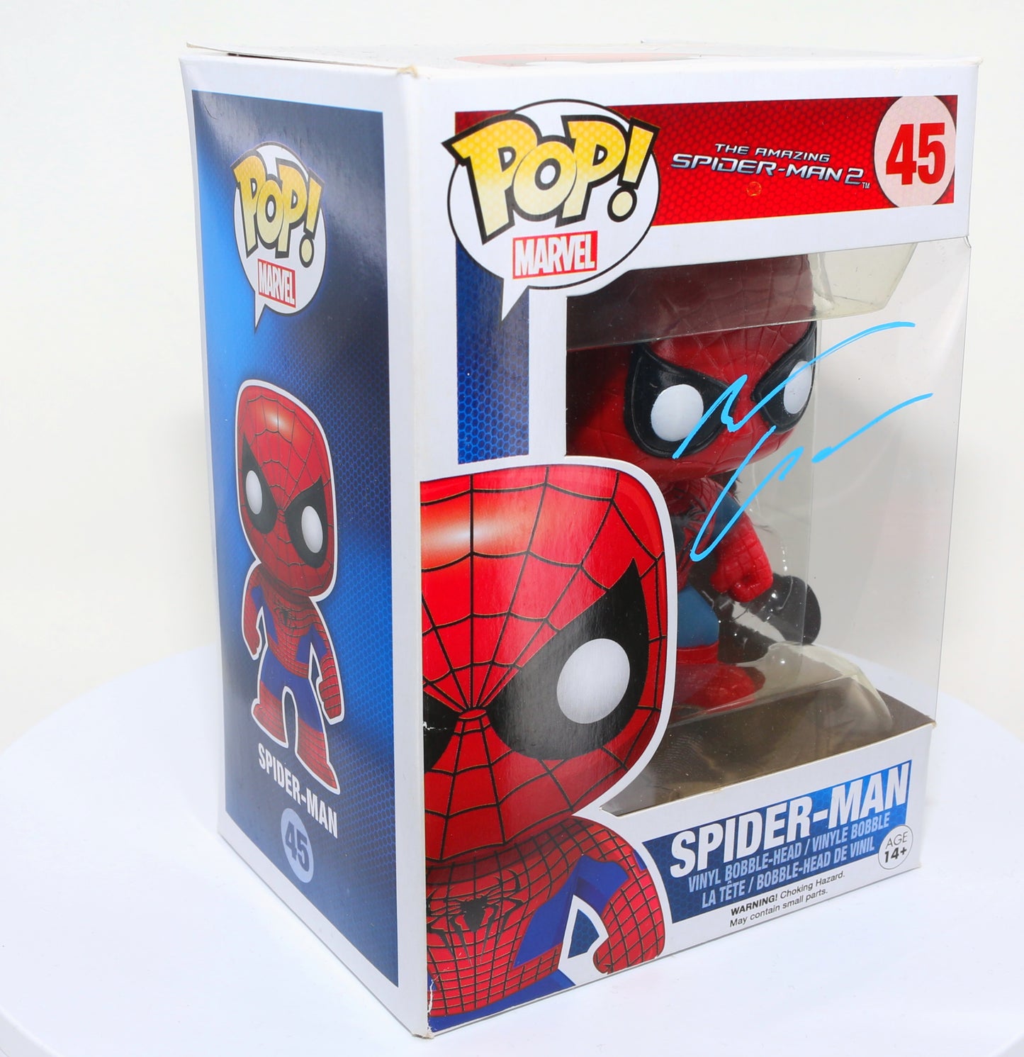 
                  
                    Andrew Garfield as Spider-Man in The Amazing Spider-Man 2 (Beckett Witnessed) Signed Funko POP! #45
                  
                