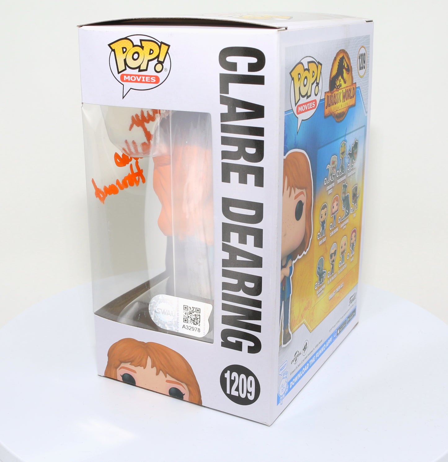 
                  
                    Bryce Dallas Howard as Claire Dearing in Jurassic World Dominion (SWAU Witnessed) Signed Funko POP! #1209
                  
                