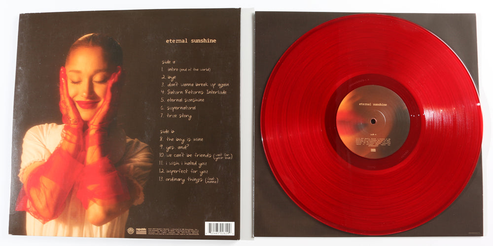
                  
                    Eternal Sunshine LP 12" Vinyl Record Exclusive Cover 1 Translucent Ruby Red Record Signed by Ariana Grande
                  
                