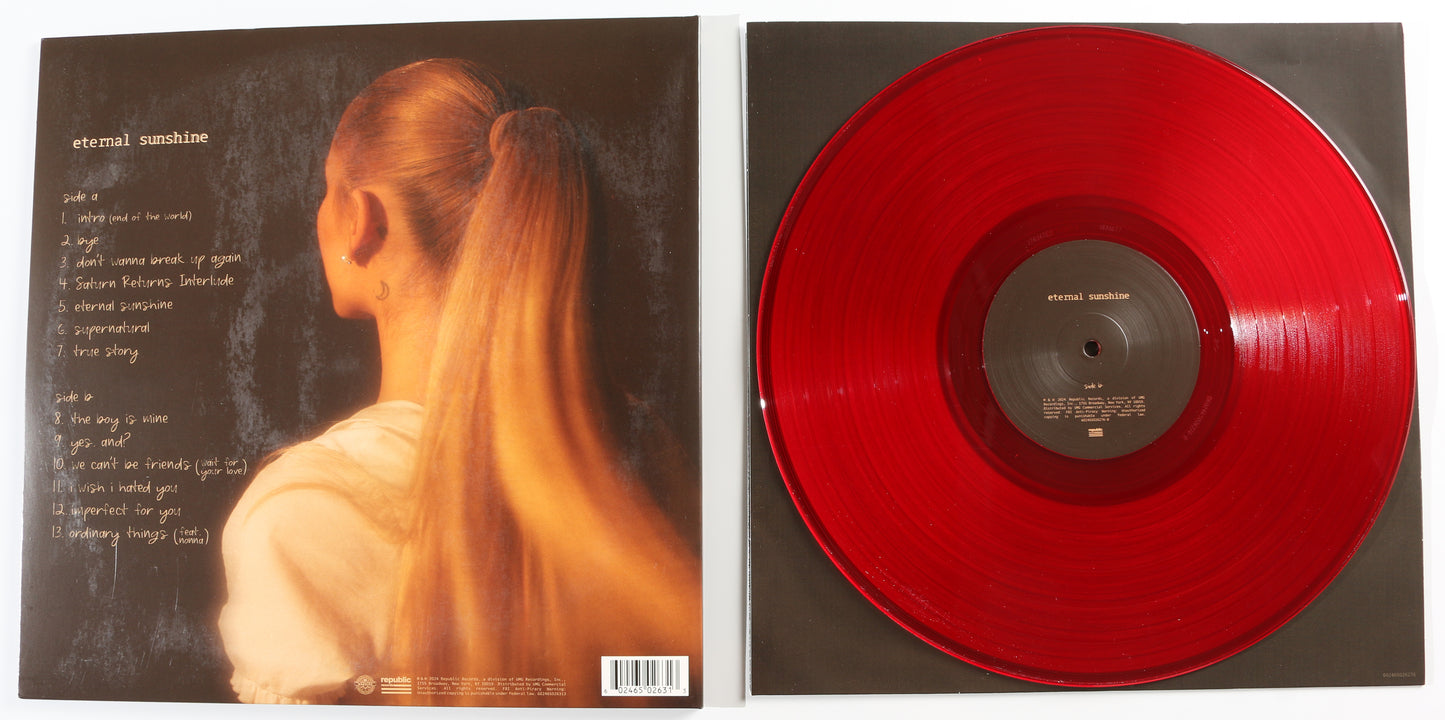 
                  
                    Eternal Sunshine LP 12" Vinyl Record Exclusive Cover 2 Translucent Ruby Red Signed by Ariana Grande
                  
                