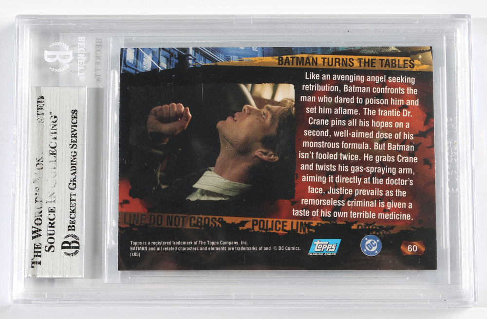 
                  
                    Christian Bale as Batman in Batman Begins (Beckett Slabbed) Signed Topps Batman Turns The Table #60 Trading Card
                  
                