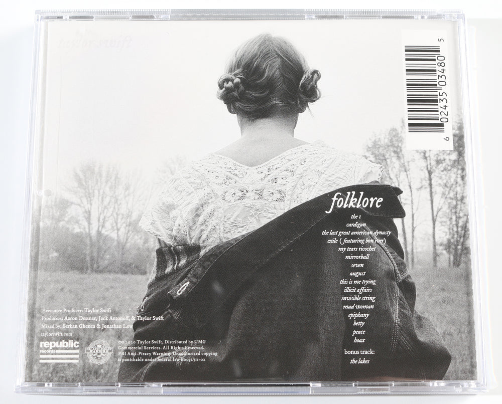 
                  
                    Folklore CD Album (JSA) 2020 CD Insert Signed by Taylor Swift
                  
                