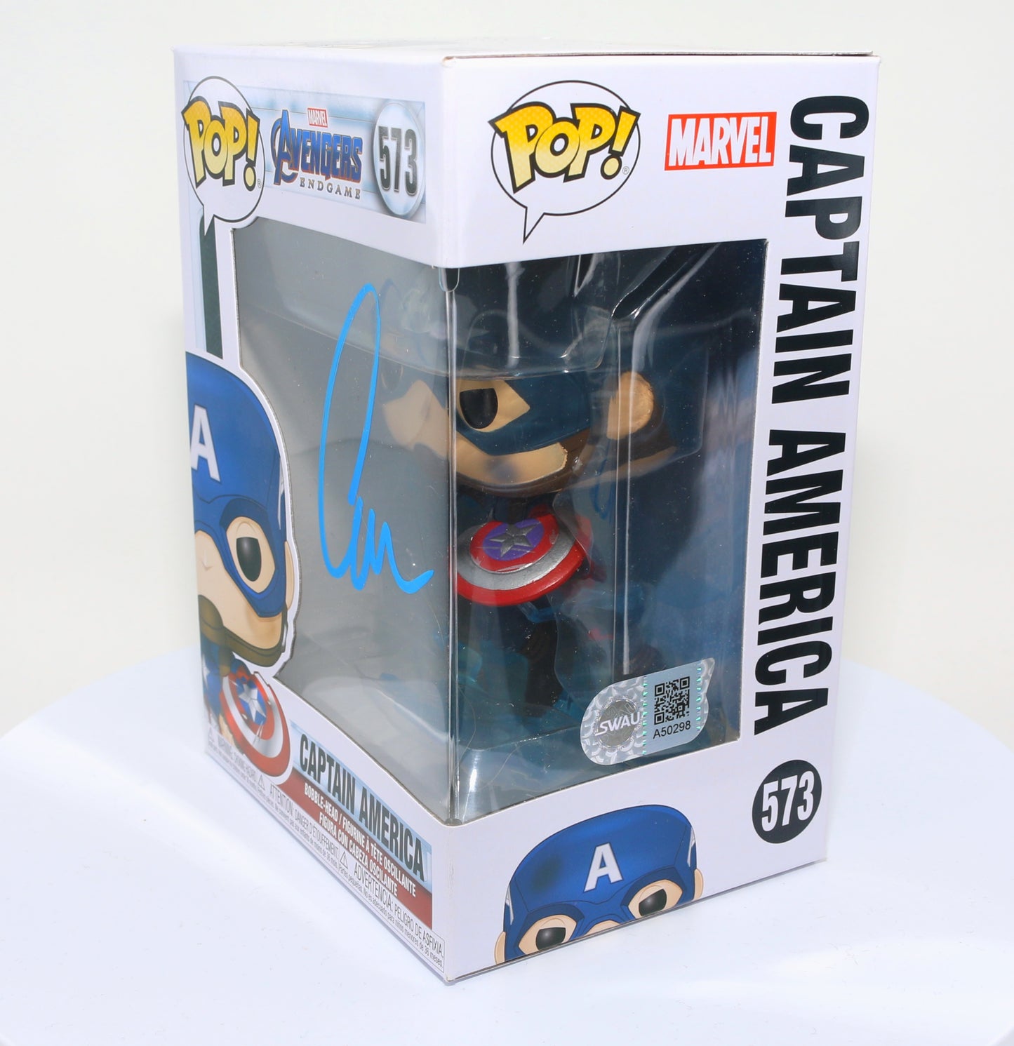 
                  
                    Chris Evans as Captain America in Avengers: Endgame (SWAU) Signed POP! Funko #573
                  
                