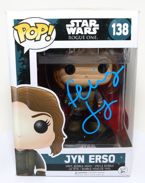 Felicity Jones as Jyn Erso in Rogue One: A Star Wars Story (SWAU Authenticated) Signed Funko POP! #138