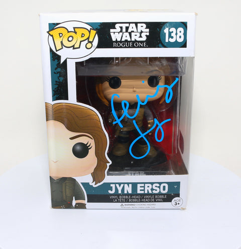 Felicity Jones as Jyn Erso in Rogue One: A Star Wars Story (SWAU Authenticated) Signed Funko POP! #138