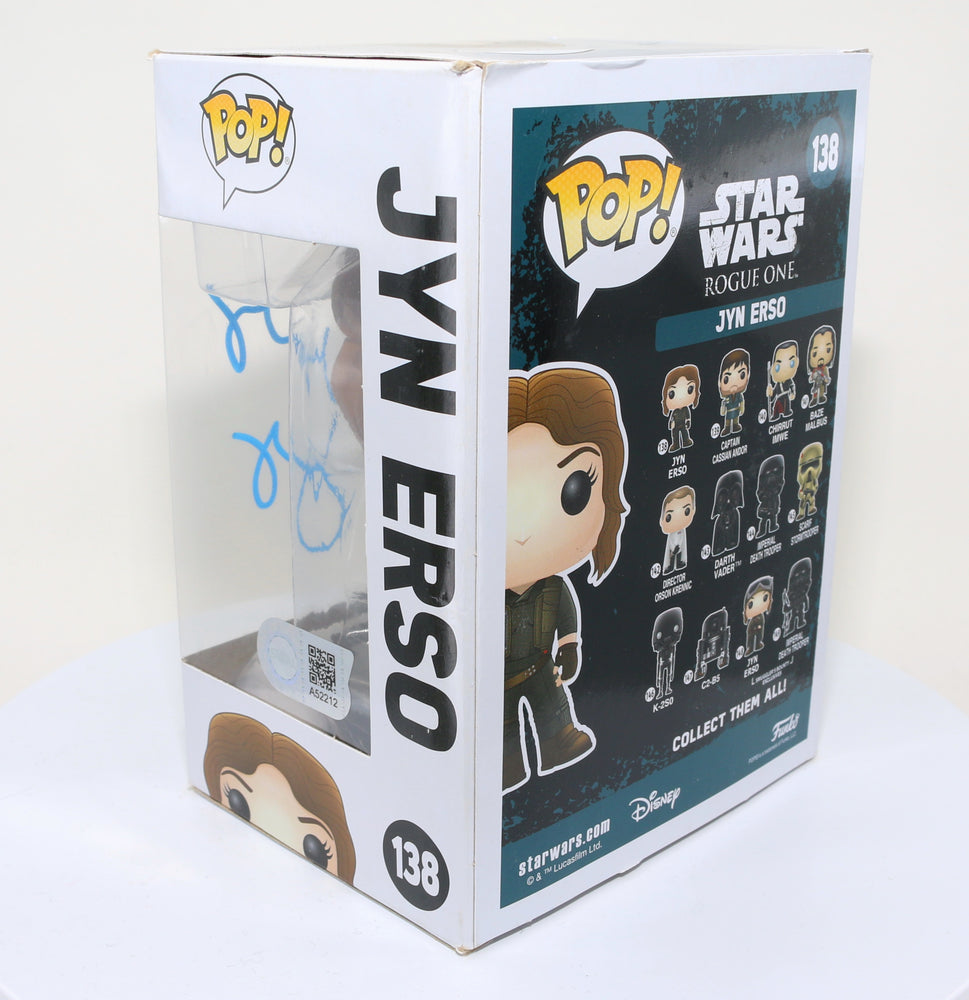 
                  
                    Felicity Jones as Jyn Erso in Rogue One: A Star Wars Story (SWAU Authenticated) Signed Funko POP! #138
                  
                