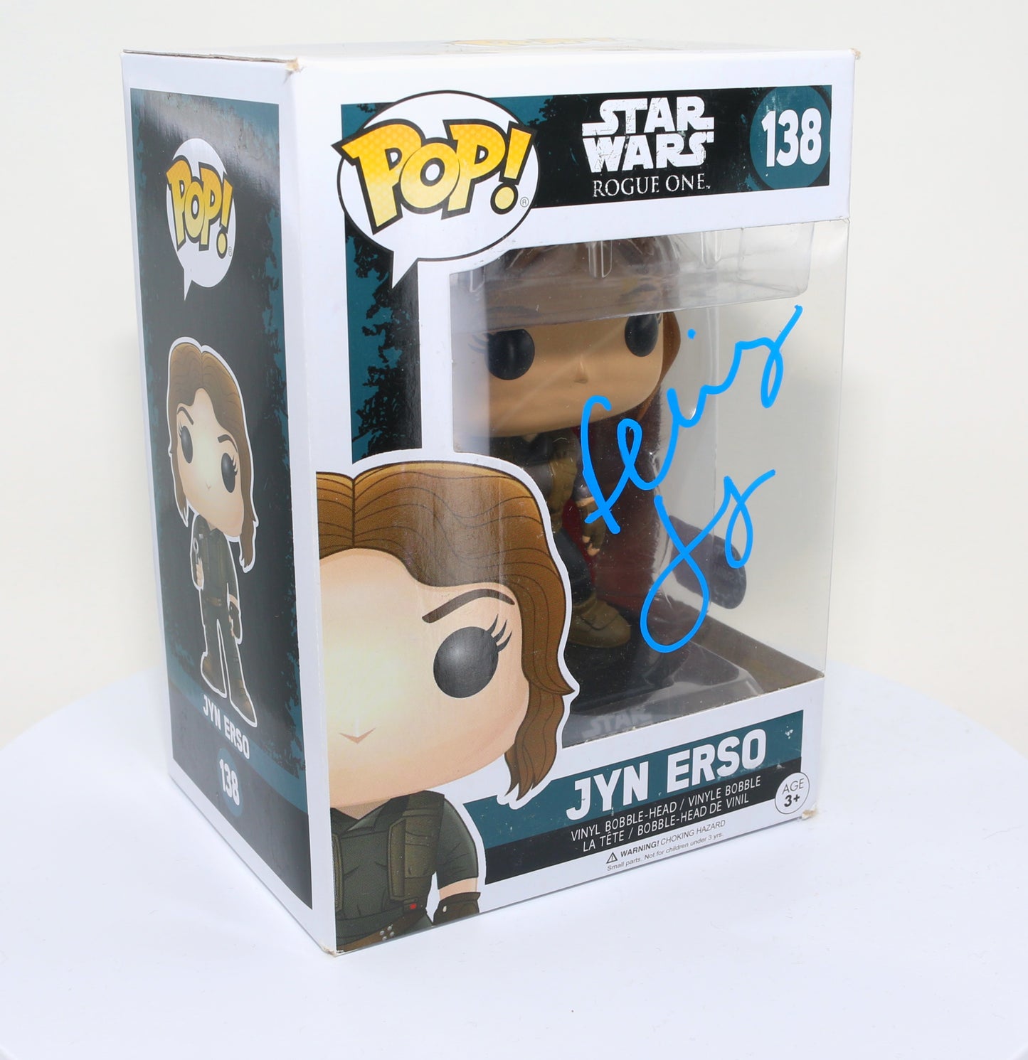 
                  
                    Felicity Jones as Jyn Erso in Rogue One: A Star Wars Story (SWAU Authenticated) Signed Funko POP! #138
                  
                